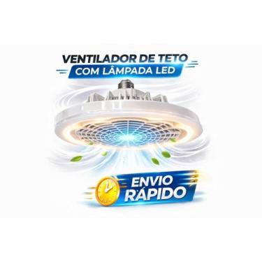 Imagem de Ventilador de Teto Moderno com LED 3 Intensidades de Luz e Funcionamen