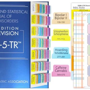 Imagem de Guia de índice atualizado para DSM-5-TR 2022, 94 abas impressas DSM-V-TR, 100 abas no t...