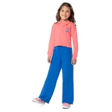 Imagem de Calça Pantalona Infantil Menina em Moletom Flanelado Cores Neon - Malw