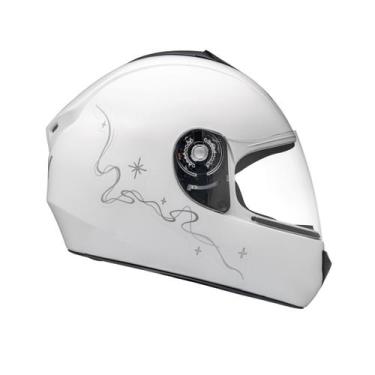 Imagem de Capacete Moto Infantil Criança Fly Young Belle, 54, Branco Brilhante e