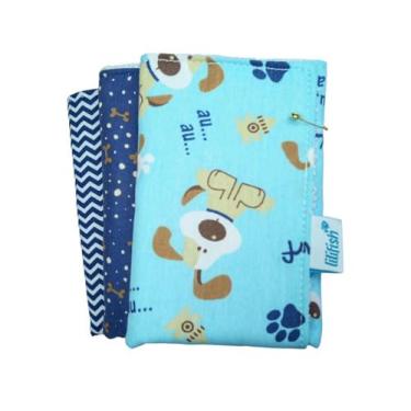 Imagem de Toalha de Boca 3 Pçs Azul 25 x 25 cm - Lilifish Baby & Kids