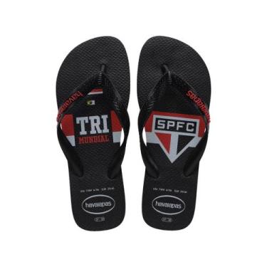 Imagem de Chinelo Havaianas Top Times São Paulo, Preto, 41/42