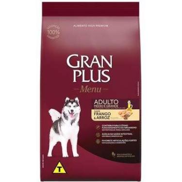 Imagem de Ração GranPlus Menu Frango e Arroz para Cães Adultos 15kg