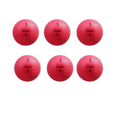 Imagem de Kit 6 Bola de Iniciação Infantil N8 de Borracha Vermelho para Queimada e Handebol Kagiva