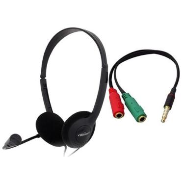 Imagem de Headset P2 Office10 Preto 0010 Bright + Cabo Adaptador P3 P2