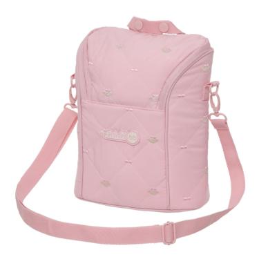 Imagem de Porta Mamadeira Bolsa Frasqueira Térmica Lilica Ripilica Cor Rosa Bebê Menina Matelassê Comfy Para 2 Mamadeiras