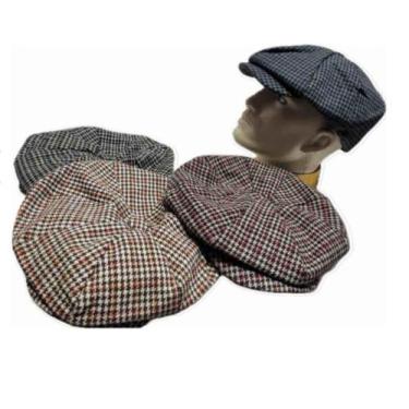 Imagem de Chapéu Boina Xadrez Estilo Peaky Blinders Masculino - Própria, Chumbo
