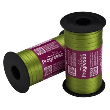 Imagem de Fita de Cetim Progresso 7mm - Nº 1 c/ 100 metros - Verde Folha