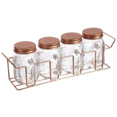 Imagem de Porta Condimentos Temperos Suporte Horizontal Rose Gold - Western, Tra