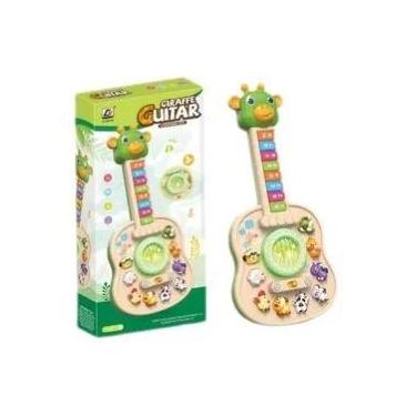 Imagem de Guitarra Eletrônica Infantil Girafa Verde, Piano Para Bebês Com Sons D
