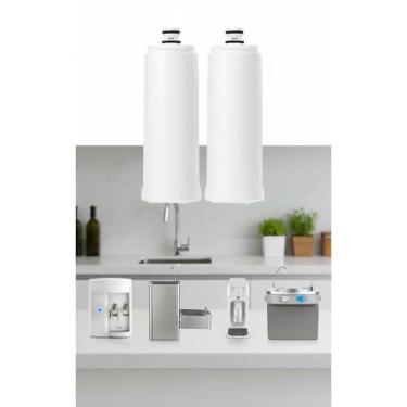 Imagem de 2x Kit 2 Refis Filtro Água Tripla Filtragem 96% Micróbios - Congratula