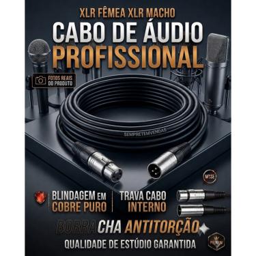 Imagem de Cabo de Áudio Blindado Canon XLR Fêmea XLR Macho 4 Metros