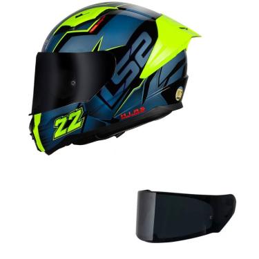 Imagem de Capacete LS2 FF810 Vigo Limits Preto e Azul Mais Viseira Fumê