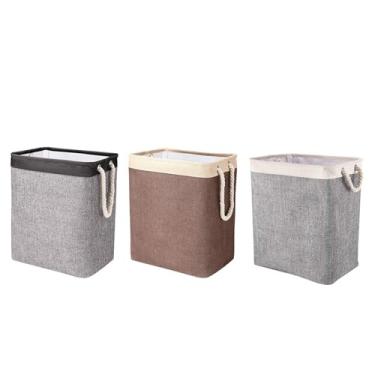 Imagem de HUIOP Cesto de roupa suja dobrável Cesto de roupas sujas de bebê dobrável Cesto de pano prático para armazenamento de roupas