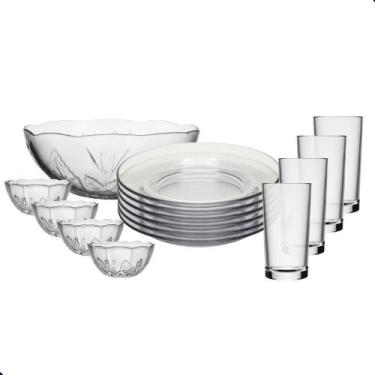 Imagem de Aparelho de Jantar 13 Peças em Vidro Transparente Completo para Mesa P