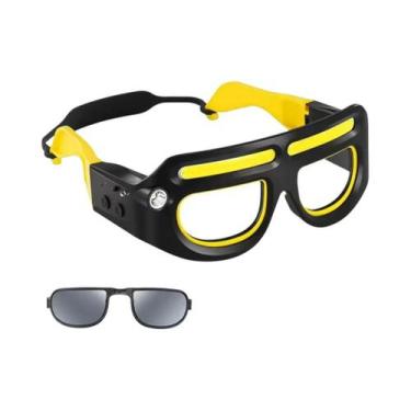 Imagem de Lanterna De Cabeça LED Recarregável Com 2 Lentes, Óculos De Sol Destac