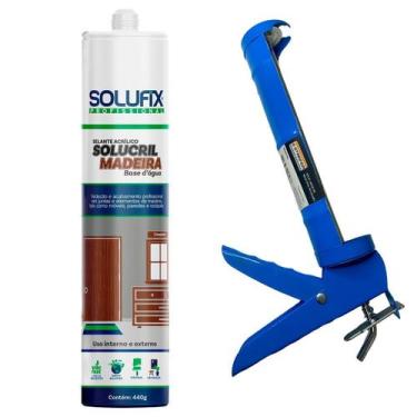 Imagem de Selante Acrílico Madeira Bronze 440g 280ml e Aplicador  - Solufix