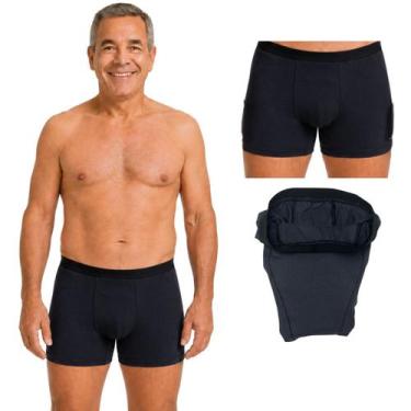 Imagem de Cueca Boxer Avulso Absorvente Geriátrica Algodão Urina CHU - PP - Minh