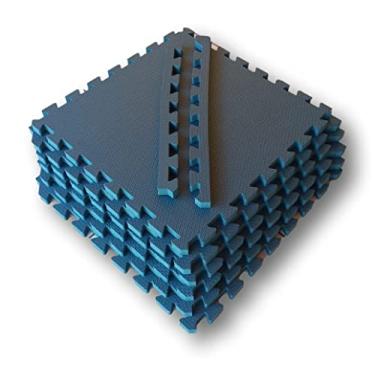 Imagem de Kit 6 Placas Tatames Tapetes EVA 50x50x2cm 20mm Azul Marinho