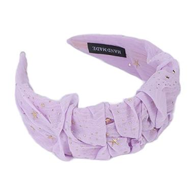Imagem de Faixa de cabelo, elegante e amigável para a pele, decoração portátil, presente simples, faixa de cabeça para casamento, namoro, para mulheres, meninas, para a vida diária, para festa de(Roxa)