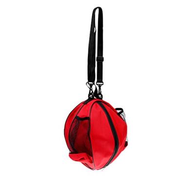 Imagem de harayaa Bolsa de basquete impermeável com alça de ombro ajustável, bolsa de bola, para futebol de vôlei, vermelha