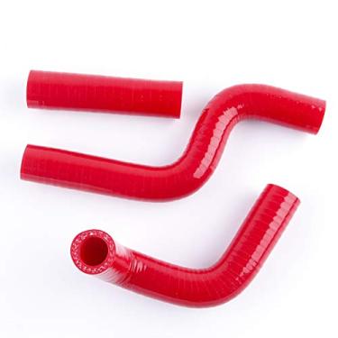 Imagem de Kit de mangueira de silicone para refrigerador de radiador de bicicleta Performance Dirt Bike serve para KAWASAKI KX 80 85 100 1998-2013 (vermelho)