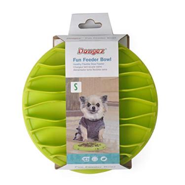 Imagem de Buyter Tigela de silicone interativo para animais de estimação com alimentação lenta divertida para cães e gatos TPR Wave Bowls antiasfixia (verde, P)