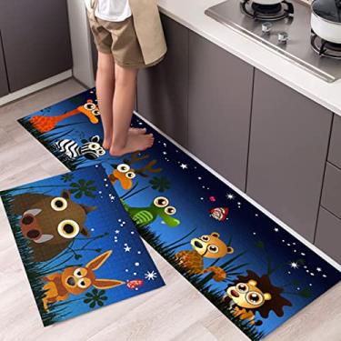 Imagem de jia cool Conjunto de 2 tapetes e tapetes de cozinha absorvente macio microfibra tapete de banheiro treliça marroquina antiderrapante tapete de cozinha conjunto de corredor, 40,64 x 60,64 cm + 40,64 cm x 119,44 cm,