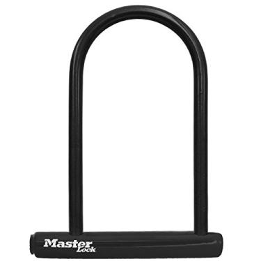 Imagem de Master Lock Trava de bicicleta preta com chave, trava em U de tamanho padrão para bicicletas e outros equipamentos ao ar livre, trava antifurto para bicicletas, 8320D