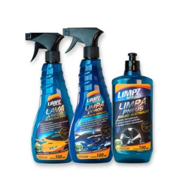 Imagem de Kit Lava Seco, Selante Pneus e Limpa Vidros Limpz Auto
