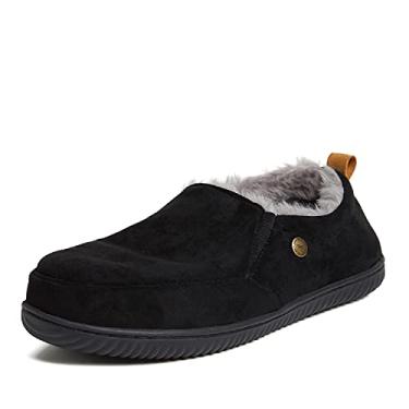 Imagem de Dearfoams Pantufa masculina Alpine Zurich fechada nas costas, Preto, Small