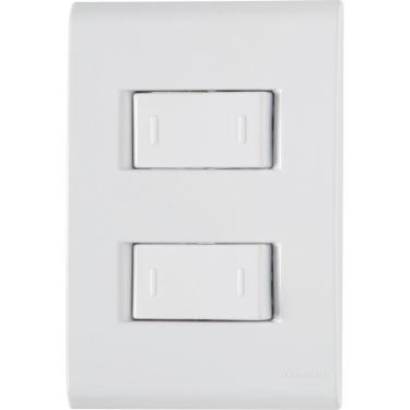 Imagem de Conjunto 4x2 com 2 Interruptores Paralelos Tramontina Liz 10 A 250 V Branco Tramontina