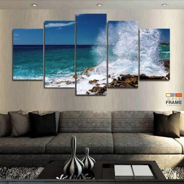 Imagem de Quadros Decorativos Mar Praia 63x130mt em Tecido