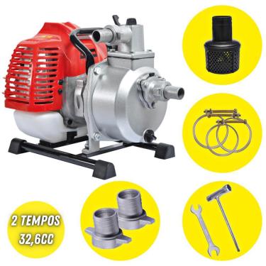 Imagem de Motobomba Kawashima Autoescorvante KWP-10 32,6cc 2 Tempos À Gasolina Com Altura de Envio de 20m