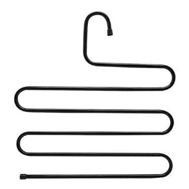 Imagem de Cabide para Calças de Metal Multifuncional em S (Preto)