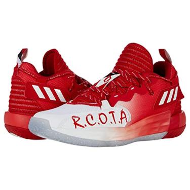 Imagem de adidas Dame 7 Extended Play Basketball Shoes White/Scarlet/Black Men's 9.5, Women's 10.5 Medium