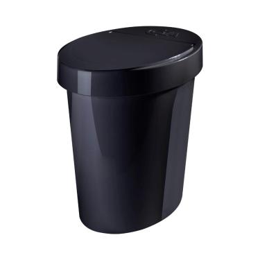 Imagem de Lixeira Coza Oval Retrô Poliestireno 5 Litros – Preto