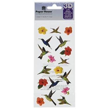 Imagem de Paper House, STP-0057RTE, Adesivo Bufante Beija-flores 11,5 x 21,5 cm, 1 folha.