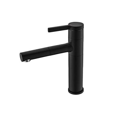 Imagem de Torneiras de pia de banheiro 360 rotações bico misturador de bacia torneira quente e fria torneiras de água guindaste latão cromo dourado preto, preto, china