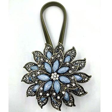 Imagem de 1 peça cortina magnética tieback mola fio de aço em forma de flor cortina magnética fivela clipe suporte de janela acessórios, 1 peça