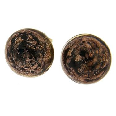 Imagem de GlassOfVenice Brincos pequenos de vidro Murano Starlight - Preto, Vidro, Cristal