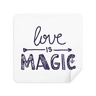 Imagem de DIYthinker Love Is Magic Cute Quote Style Pano de Limpeza de Tela Tecido Camurça 2 Peças