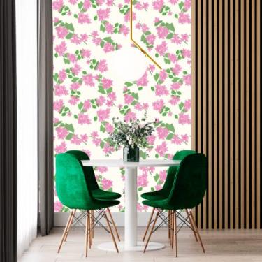 Imagem de Papel de Parede Toque de Flor Rosa I Crie Paredes I Impresso em alta definição (G)