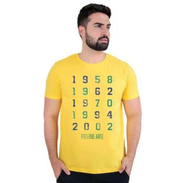 Imagem de Camisa Seleção Brasileira Estampada Amarela Copa Do Mundo 2022 - Giftw