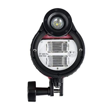 Imagem de Qudai Seafros ST-100-Pro Flash Strobe Diving Light À prova d'água Max. 100 m/328 pés 5600K com caixa de cabo óptico estojo de mergulho para fotografia subaquática