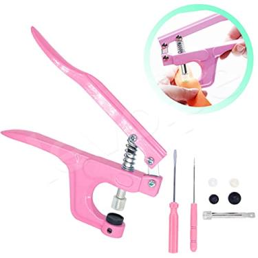 Imagem de Alicate De Pressão Para Pregar Botão 10 12 15 COLORIDO (ROSA)
