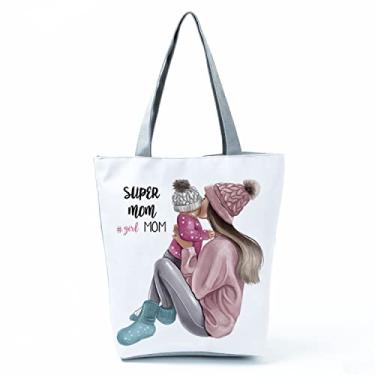 Imagem de Bolsas femininas afro douradas impressas bolsa de ombro moda bonita bolsa de compras ecológica portátil bolsa de praia de alta capacidade, Hl3021