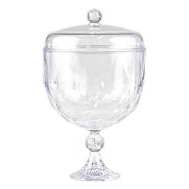 Imagem de Taça Para Pavê Sobremesa Acrílico 1250ml Com Tampa Bluestar (Modelo Diamante)