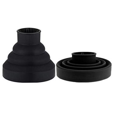 Imagem de LAURAG Secador de cabelo dobrável Acessório de difusor de secador de cabelo dobrável Secador de sopro iônico de secagem rápida portátil dobrável para viagem de silicone leve difusor acessório de pente