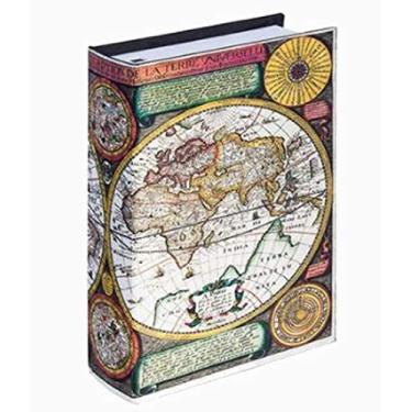 Imagem de Caixa Livro de Seda Mapa Mundi Cores
